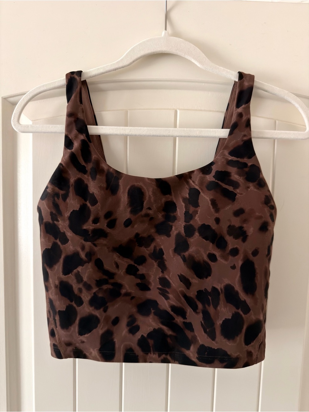 Old Navy Brown and Black Leopard Crop Athletic Tank Top